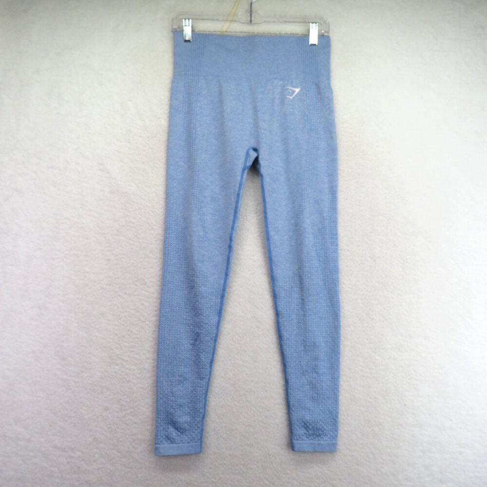 Gymshark‎ Leggings Womens Small Blue Seamless High Rise Textured Yoga Pants Gym